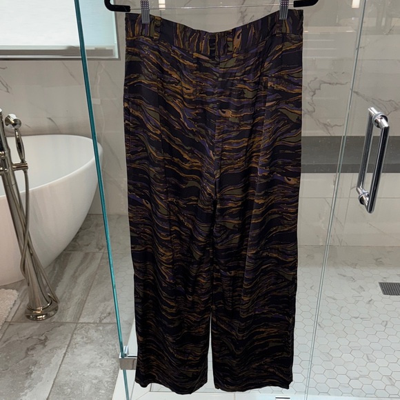 Frank & Oak Midnight Blue and Brown Wide Leg Trousers - Picture 5 of 8